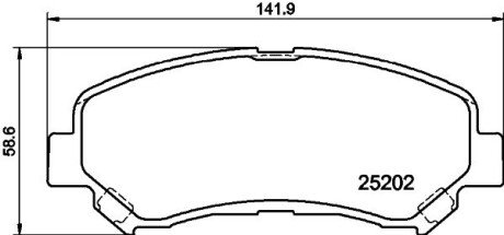 К-кт перед. гальм. колодок Nissan Qashqai/X-Trail 1.6-2.5 02.07 HELLA 8DB 355 015-911