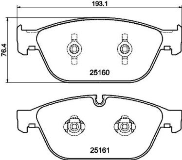 К-кт перед. гальм. колодок Audi A8, Q5 2.0-6.3 11.09- HELLA 8DB 355 016-021