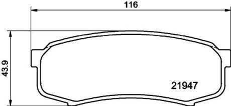 Гальмівні колодки зад. Toyota Land Cruiser 84- HELLA 8DB 355 016-831