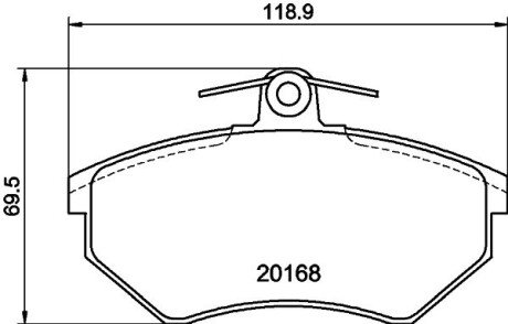 К-кт перед. гальм. колодок VAG 80/A4/Cabriolet/Chery Tiggo, Amulet, Fora HELLA 8DB 355 017-901