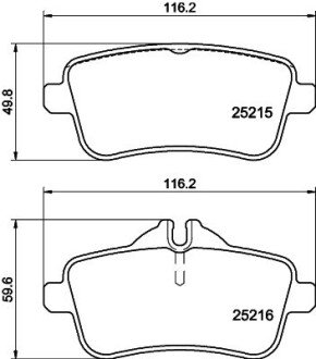 Гальмівні колодки зад. W166/X166 11- (TRW) HELLA 8DB355019-741