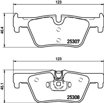 Колодки гальмівні дискові комплект; задн. HELLA 8DB 355 019-971