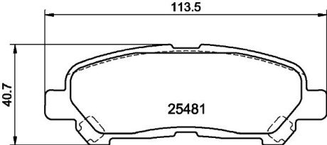 Гальмівні колодки дискові зад. Toyota Kluger II 3.5 07-/Highlander 2.7 09- HELLA 8DB 355 020-131