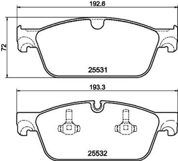 Колодки гальмівні дискові комплект; передн. HELLA 8DB355020141