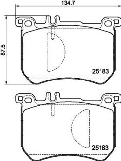 Гальмівні колодки перед. Mercedes-Benz W222, X222, R231 12- HELLA 8DB 355 020-491