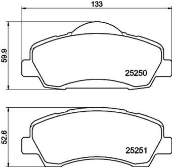 Гальмівні колодки дискові перед. Citroen C-Elysee 12-/Peugeot 308 13- HELLA 8DB 355 020-771