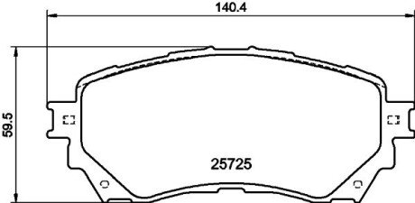 Гальмівні колодки дискові перед. Mazda 6 2.0-2.5 12- HELLA 8DB 355 020-901