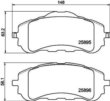 Тормозные колодки дисковые перед. Peugeot 308 II 1.2-2.0D 2013- HELLA 8DB 355 021-321