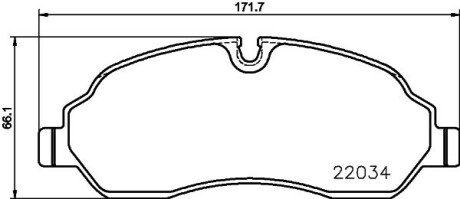 Тормозные колодки дисковые перед. FORD TRANSIT (RWD) 2.0D/2.2D 08.13- HELLA 8DB 355 021-571