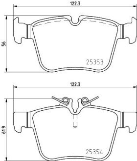 Гальмівні колодки дискові зад. Mercedes C W205 13- E W213 16- HELLA 8DB 355 021-831