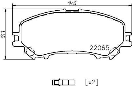 Тормозные колодки дисковые перед. Nissan X-Trail Renault Kadjar 1.2-2.0 04.14- HELLA 8DB 355 021-861