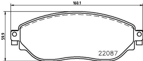 Гальмівні колодки дискові перед. Opel Vivaro B Renault Trafic III 1.6D 05.14- HELLA 8DB 355 021-891