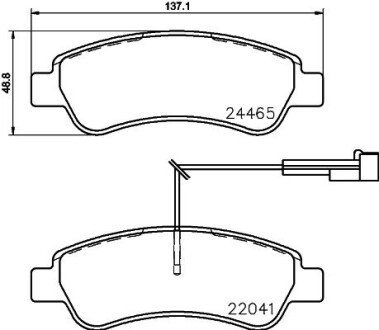 Гальмівні колодки дискові зад. Citroen Jumper Fiat Ducato Peugeot Boxer 2.2Hdi-3.0Hdi 14- HELLA 8DB 355 021-901