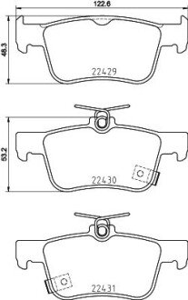 Тормозные колодки дисковые зад. Honda Civic 17- HELLA 8DB 355 025-251