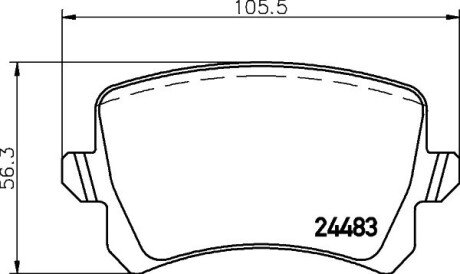 Гальмівні колодки зад. Golf/CC/Passat/Tiguan 05- HELLA 8DB 355 025-331