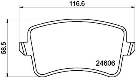 Тормозные колодки дисковые зад. AUDI A4 ALLROAD B8, A4 B8, A5, Q5 1.8-4.2 06.07-05.17 HELLA 8DB 355 025-381