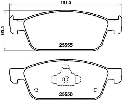 Тормозные колодки дисковые перед. Ford Focus 12-, Kuga II 2.0TDCI 13- HELLA 8DB 355 025-511