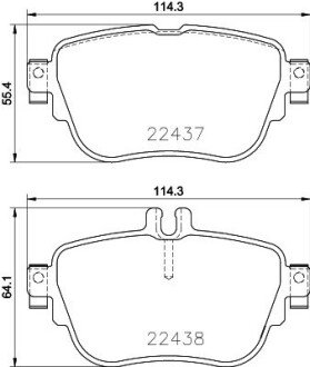 Гальмівні колодки дискові зад. MERCEDES C W205 13- E W213 16- HELLA 8DB 355 025-781