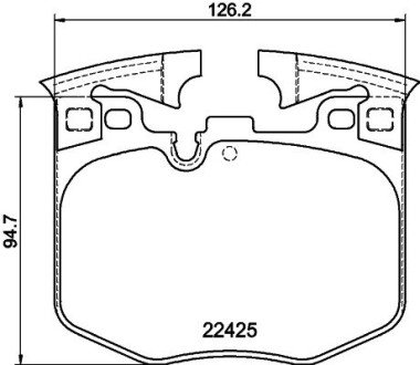 Тормозные колодки передние BMW 5 (G30, F90), 5 (G31), 6 GRAN TURISMO (G32), 7 (G11, G12), 8 (G15, F92), X3 (G01, F97), X4 (G02, F98), X5 (G05, F95) 1.6-3.0D 07.15- HELLA 8DB 355 025-951