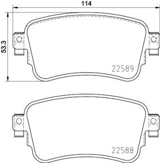 Гальмівні колодки Citroen Jumpy Opel Vivaro C, Zafira Peugeot Expert 1.5D-Electric 02.16- HELLA 8DB 355 037-681