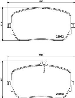 Тормозные колодки дисковые перед.Mercedes GLE (167)2.0D-4.0H 10.18- HELLA 8DB 355 039-211