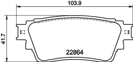 Гальмівнi колодки дисковi задні Mitsubishi Lancer/Outlander 1.5/2.2D/2.4H 10.17- HELLA 8DB 355 040-501 (фото 1)