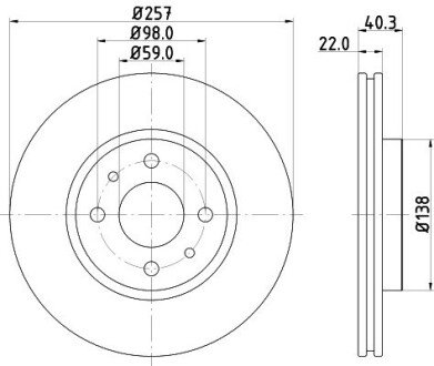 Диск гальмівний переднiй Citroen Nemo HELLA 8DD 355 103-971