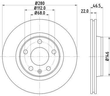 Диск гальмівний VW Passat 96-00 HELLA 8DD 355 105-531