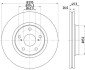 Гальмівний диск перед. Toyota Auris, Avensis, Verso 1.6-2.2D 03.07- HELLA 8DD 355 114-281 (фото 4)