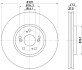 Гальмівний диск передній Honda Accord IX, Accord VIII 2.0-3.5 06.08- HELLA 8DD 355 116-091 (фото 4)