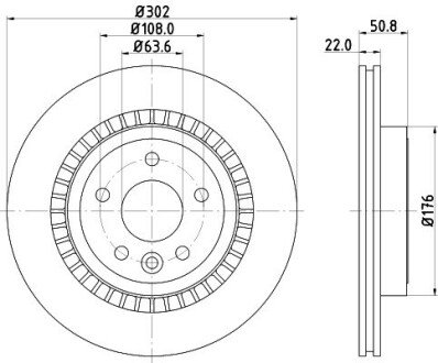 Диск гальмівний Volvo XC60 I 2.0-3.2 05.08-12.17 HELLA 8DD 355 116-191