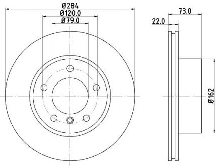 Диск тормозной перед. вентилируемый BMW 1(F20) "1,4-1,6 "F "10 HELLA 8DD 355 118-031