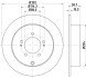 Диск гальмівний задн. Citroen C-Crosser, Mitsubishi Lancer. Outlander Peugeot 4007, 4008 1.6-3.0 11.06- HELLA 8DD 355 119-061 (фото 4)