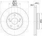 Диск гальмівний перед. TOYOTA AURIS, AURIS SPORTS, COROLLA 1.2-1.8H 10.12- HELLA 8DD 355 119-661 (фото 4)