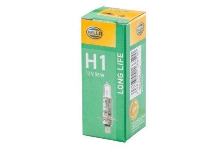 Лампа 12V H1 55W P14.5s LONG LIFE HELLA 8GH 002 089-351