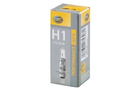 Лампа розжарювання PERFORMANCE UP 60% TO H1 12V 55W P14,5s HELLA 8GH 223 498-211