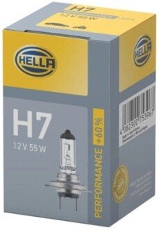 Лампа 12V H7 55W PX26d PERFORMANCE +60% HELLA 8GH 223 498-231