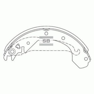 Колодка гальм. барабан. DAEWOO ESPERO задн. (SANGSIN) Hi-Q (SANGSIN) SA010