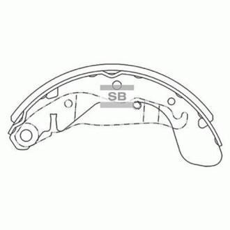 Колодка тормозная задняя Daewoo Lanos, Sens, Nexia, Nubira; ZAZ FORZA барабан. Hi-Q (SANGSIN) SA055-NEW