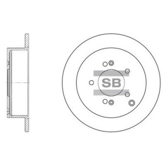 Диск тормозной HYUNDAI TRAJET XG 00- задн. (выр-во SANGSIN) Hi-Q (SANGSIN) SD1052 (фото 1)