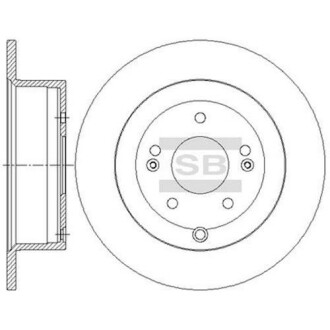 Диск гальмівний HYUNDAI SANTA FE 2.7 (4X4, V6 GLS, V6 GLS 4X4) задн. (SANGSIN) Hi-Q (SANGSIN) SD1082