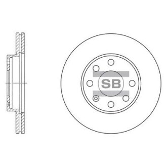 Диск гальмівний DAEWOO LANOS(SOHC) R13 передн. (SANGSIN) Hi-Q (SANGSIN) SD3004 (фото 1)