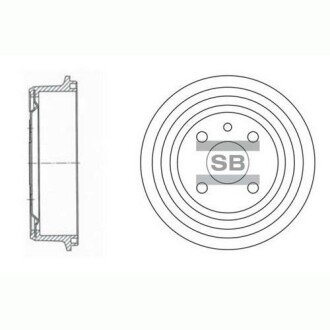 Барабан гальмівний DAEWOO ESPERO LANOS NUBIRA задн. (SANGSIN) Hi-Q (SANGSIN) SD3034