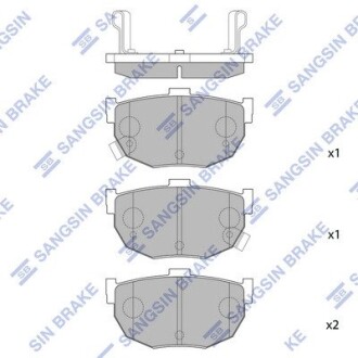 Колодка гальм. диск. KIA CERATO 1.5, 1.6, 2.0, 1.6CRDI задн. (SANGSIN) Hi-Q (SANGSIN) SP1062 (фото 1)