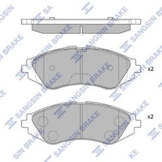 Комплект гальмівних колодок Hi-Q (SANGSIN) SP1077