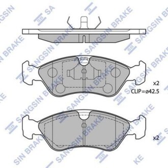 Колодка тормозов. диск. DAEWOO NEXIA 1.5I 16V, 1.8I 95-97 передн. (выр-во SANGSIN) Hi-Q (SANGSIN) SP1078