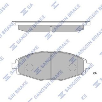 Колодка тормозная передняя Daewoo Lanos 1.5, Sens, Matiz; Chery QQ 13" диск. (к-т 4 шт.) Hi-Q (SANGSIN) SP1086