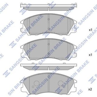 Колодка гальм. диск. HYUNDAI TERRACAN 2.5, 2.9, 3.5 01 - передн. (SANGSIN) Hi-Q (SANGSIN) SP1097