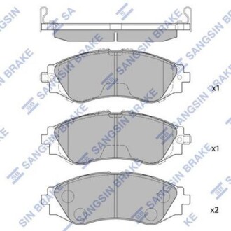 Комплект гальмівних колодок Hi-Q (SANGSIN) SP1102