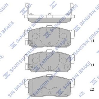 Колодка тормозов. диск. NISSAN MAXIMA QX 00 – задн. (выр-во SANGSIN) Hi-Q (SANGSIN) SP1107-R